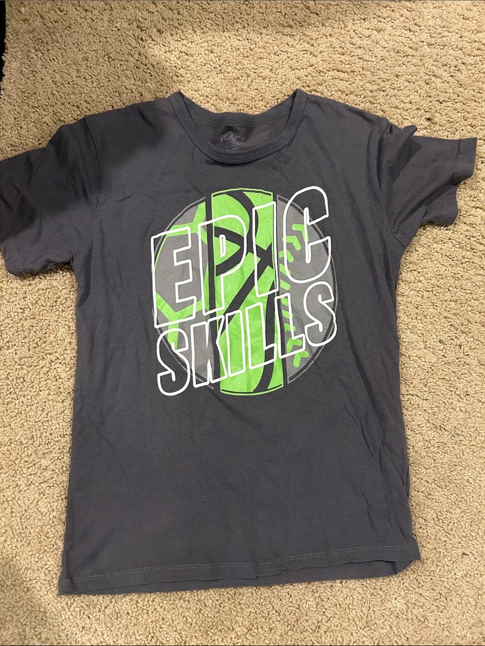 The Children's Place Gray Tee with Lime Green 'Epic Skills' Graphic